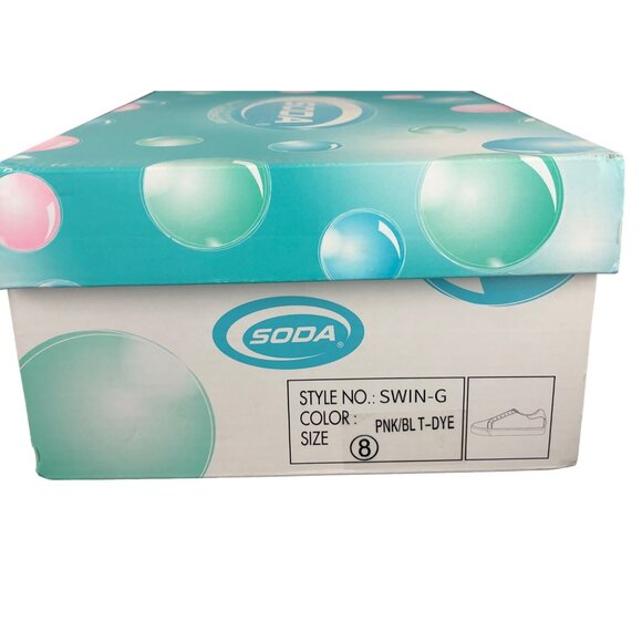 Pink & Blue Tie Dye Lace Up Sneakers by Soda Womens Size 8 - Picture 12 of 16